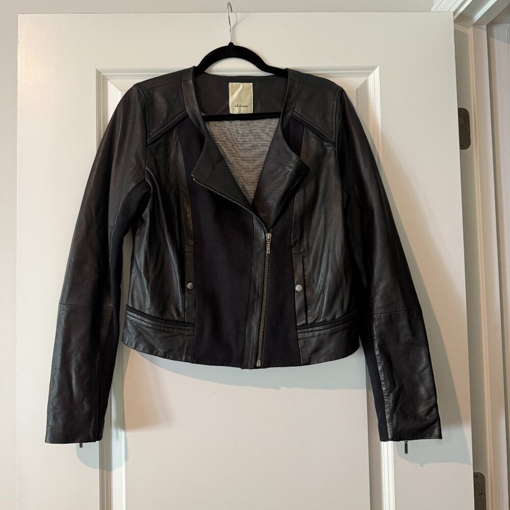 Anthropologie Elevenses Leather Biker Jacket- Size 12